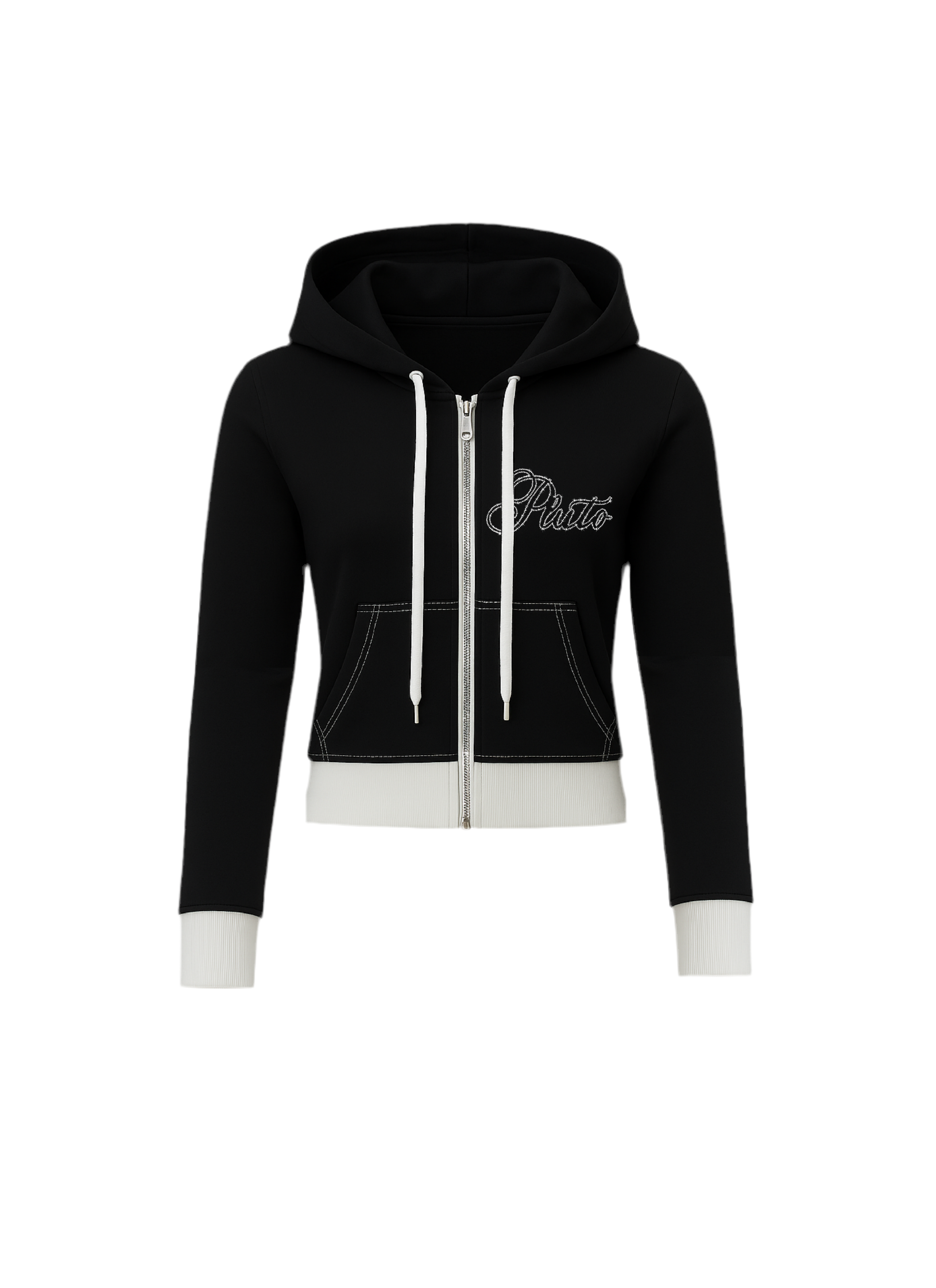 Black VVS cropped hoodie